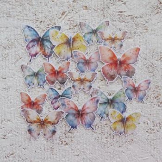 23c429- Découpes papillons aquarelle