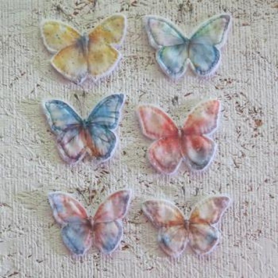 23c4211- papillons aquarelle textile