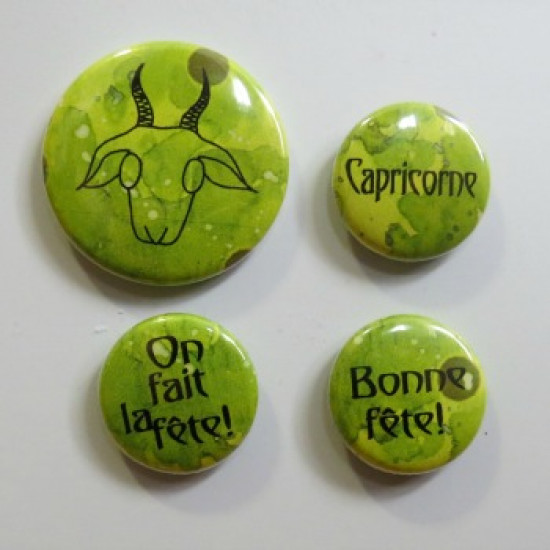 badge horoscope-capricorne-vert-lime
